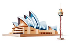 وکتور ساختمان تالار اپرای سیدنی طراحی واقعی - وکتور بناهای تاریخی کشور استرالیا