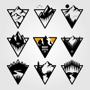 9 وکتور لوگو کوهستان در مثلث - وکتور لوگو مثلث با کوه