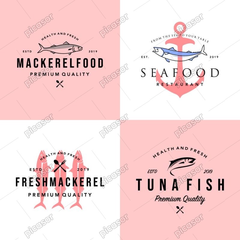 4 وکتور لوگو ماهی و ماهیگیری