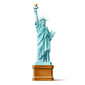 وکتور تندیس و مجسمه آزادی نیویورک طراحی واقعی - وکتور بناهای تاریخی کشور آمریکا
