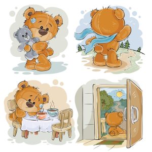 4 وکتور تدی بر غمگین - وکتور خرس کارتونی ناراحت
