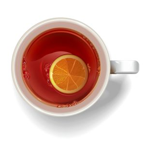 وکتور فنجان چای با لیمو