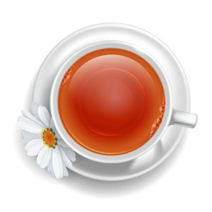 وکتور فنجان چای با گل طراحی واقعی