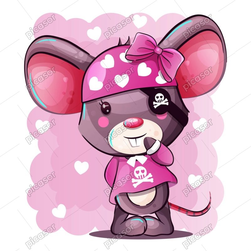 وکتور موش با لباس دزد دریایی کارتونی