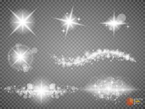 7 وکتور درخشش نور ستاره افکت تلالو نور درخشان