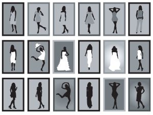 18 وکتور تابلو آیکون زنان مدل و فشن طرح ضدنور