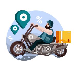 وکتور پیک موتوری - وکتور مرد سوار موتورسیکلت