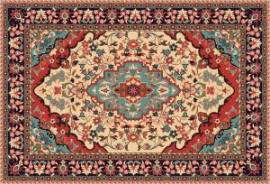 وکتور فرش ایرانی پس زمینه طرح فرش ایرانی