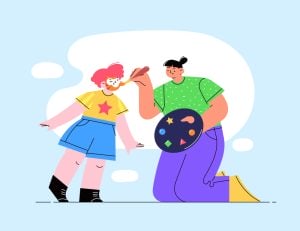 وکتور نقاشی کردن روی صورت بچه