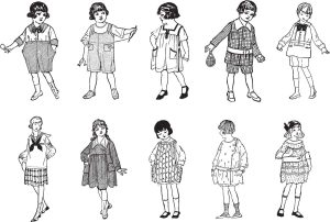 10 وکتور نقاشی بچه های قدیمی با استایل وینتیج - وکتور کودک با استیل وینتیج طرح اسکچ