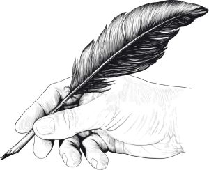 وکتور نقاشی دست با قلم پر
