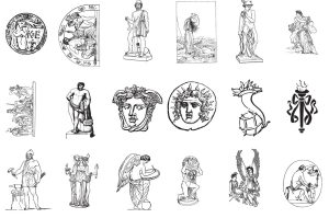 18 وکتور شخصیت های یونان باستان - وکتور مجسمه زن و مرد اساطیر یونانی
