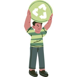 وکتور پسر با نشان بازیافت زباله