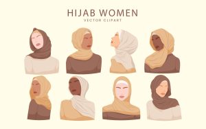 8 وکتور زن محجبه زن با حجاب اسلامی