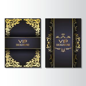 2 وکتور کارت VIP طلایی کارت قاب برگ