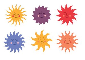 6 وکتور خورشید کارتونی