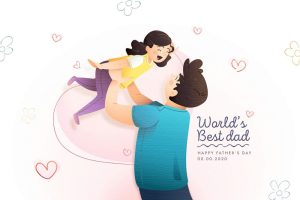 وکتور پدر و دختر بچه - وکتور روز پدر با دختر در آغوش پدر