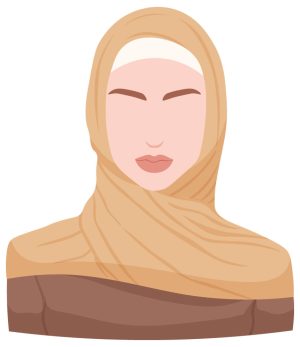 وکتور زن محجبه زن با حجاب اسلامی