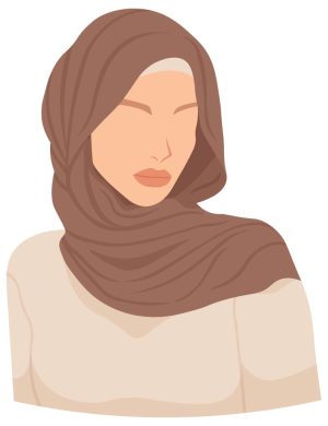 وکتور زن محجبه زن با حجاب اسلامی