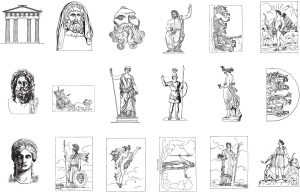 18 وکتور شخصیت های یونان باستان - وکتور مجسمه زن و مرد یونانی