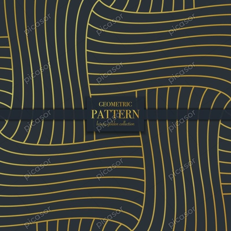 وکتور پترن تار و پود راه راه طلایی الگو موجی 3 بعدی - وکتور پس زمینه خطوط منحنی