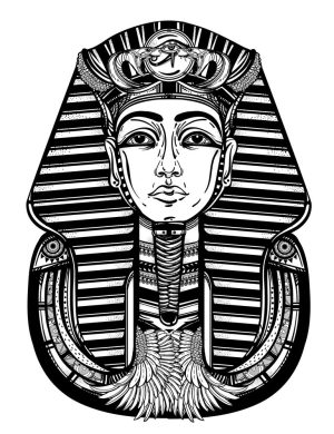 وکتور مجسمه فرعون طرح تتو - وکتور نماد مصر باستان