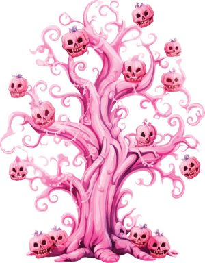وکتور نقاشی درخت هالووین