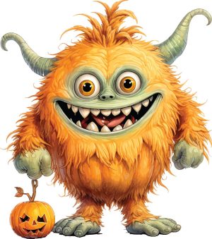 وکتور نقاشی غول کارتونی با کدو هالووین - وکتور نقاشی هیولا