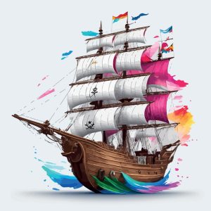 وکتور کشتی بادبانی نقاشی کشتی بادبانی