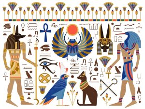 مجموعه وکتور سمبل و نمادهای مصر باستان