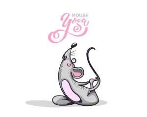 وکتور موش کارتونی با حرکات یوگا