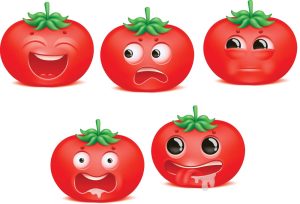 5 وکتور ایموجی گوجه فرنگی کارتونی بامزه سبزیجات کارتونی