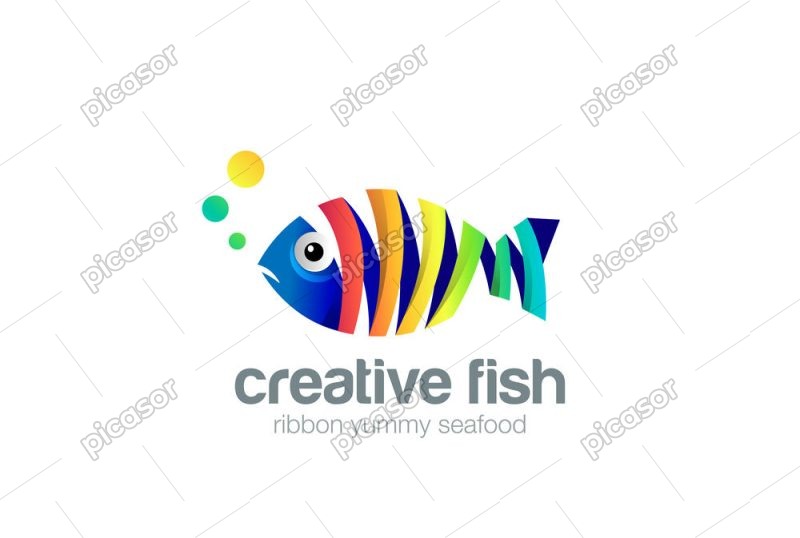 وکتور لوگو ماهی رنگی
