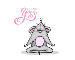 وکتور مدیتیشن موش کارتونی - وکتور موش کارتونی بامزه و حرکات یوگا