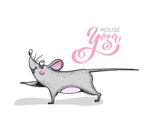 وکتور موش بامزه کارتونی - وکتور یوگا با موش کارتونی