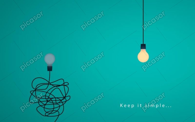 وکتور پس زمینه لامپ روشن و خاموش - وکتور ایده و خلاقیت