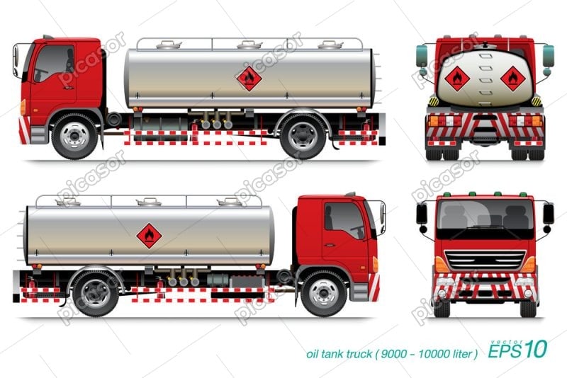 4 وکتور کامیون حمل سوخت - وکتور کامیون با تانکر سوخت