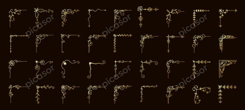 36 وکتور گوشه ظریف و لاکچری