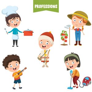 5 وکتور کارتونی بچه ها در شغلهای مختلف - وکتور شخصیت های کارتونی بچه ها در حرفه های آشپزی کشاورزی خانه داری