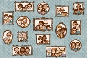 15 وکتور تابلو عکس خانوادگی - وکتور عکس اعضای خانواده طرح نقاشی