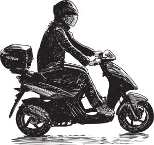 وکتور نقاشی پسر سوار موتورسیکلت
