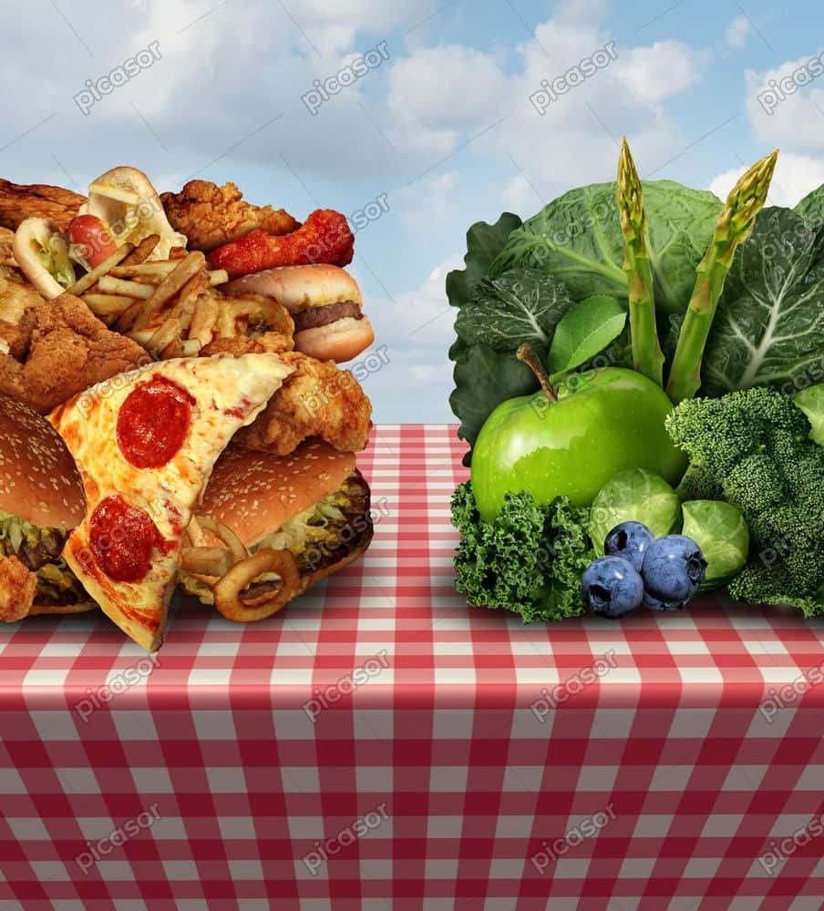 عکس رژیم غذایی سالم و ناسالم عکس رژیم غذایی سالم و ناسالم