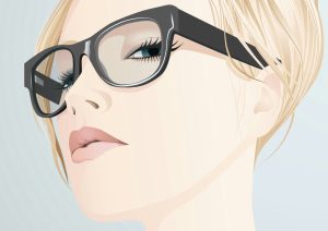 وکتور زن با عینک و استایل فشن