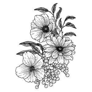 وکتور نقاشی گل با خط