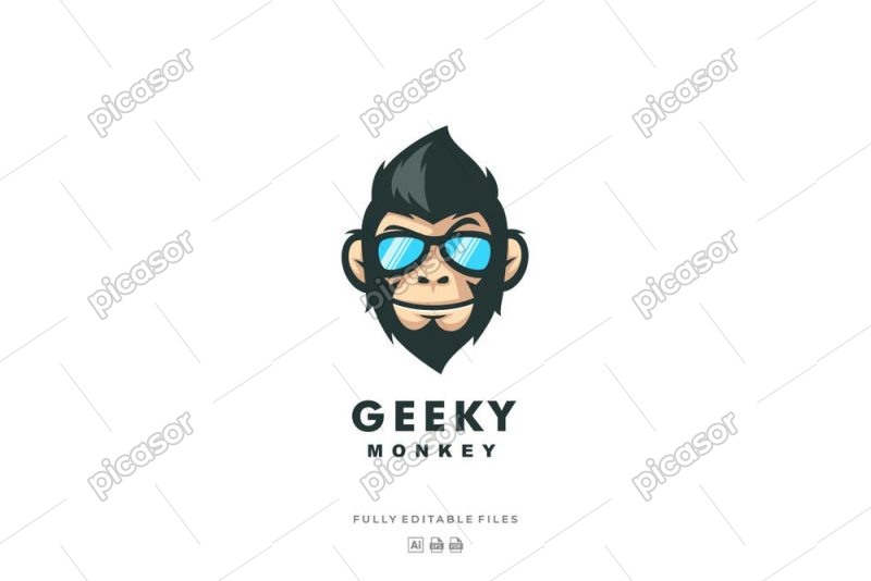 وکتور لوگو میمون عینکی