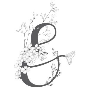 وکتور & با گلهای ظریف - وکتور لوگو & با شاخه گلهای مینیمال