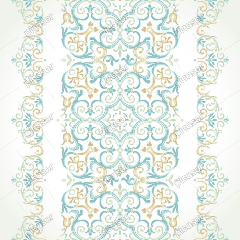 وکتور حاشیه تذهیب پترن گل تذهیب