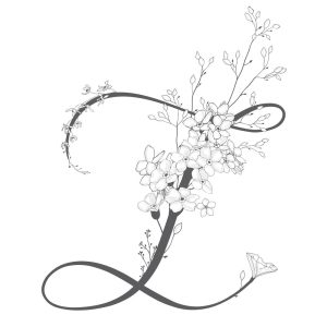 وکتور لوگو Z با گل - وکتور حرف z با گلهای مینیمال