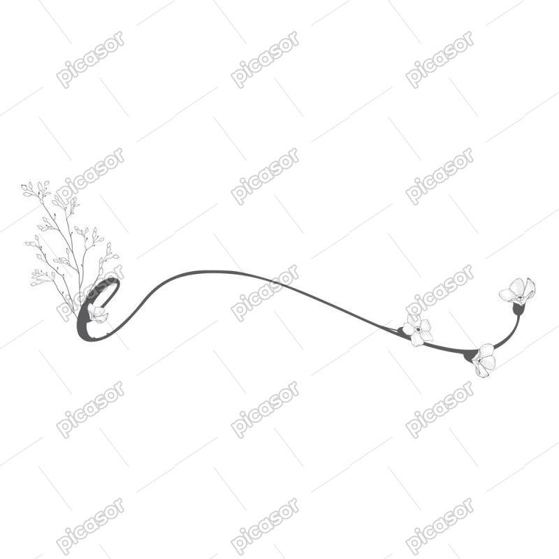 وکتور حرف e با گل و شاخه گل های ظریف - وکتور لوگو e با گلهای مینیمال