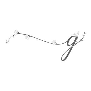 وکتور حرف g با شاخه گلهای ظریف - وکتور لوگو g با گل